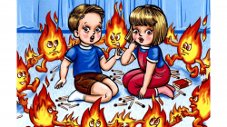 Детская шалость – причина пожара   